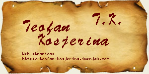 Teofan Kosjerina vizit kartica
